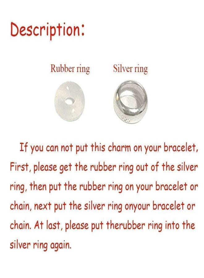 ARTCHARM .Sold 925 Sterling Silver 2pcs Rubber Charm Stopper Spacer Bead for Charm Bracelets (Silver) - Image 3